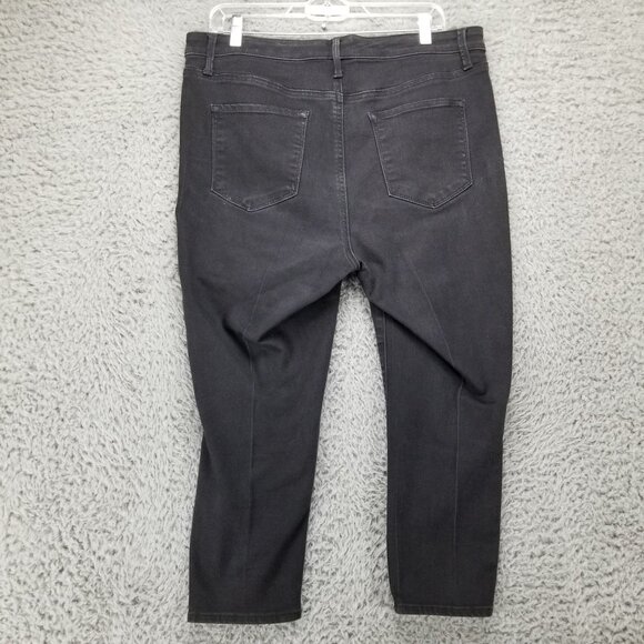 Talbots Jeans Womens 14 Petite Black High Rise Cropped Stretch Denim Capri - Picture 8 of 12